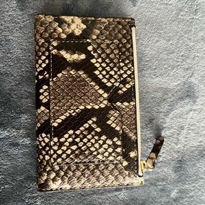 Michael Kors Jet Set Travel Snake Embossed leather small zip wallet